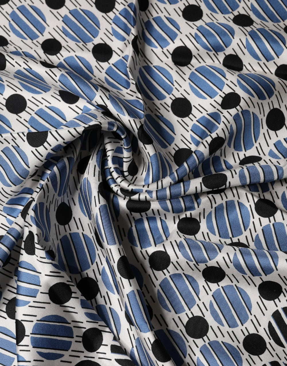 Dolce & Gabbana Blue Dotted Silk Square Foulard 66cm Scarf