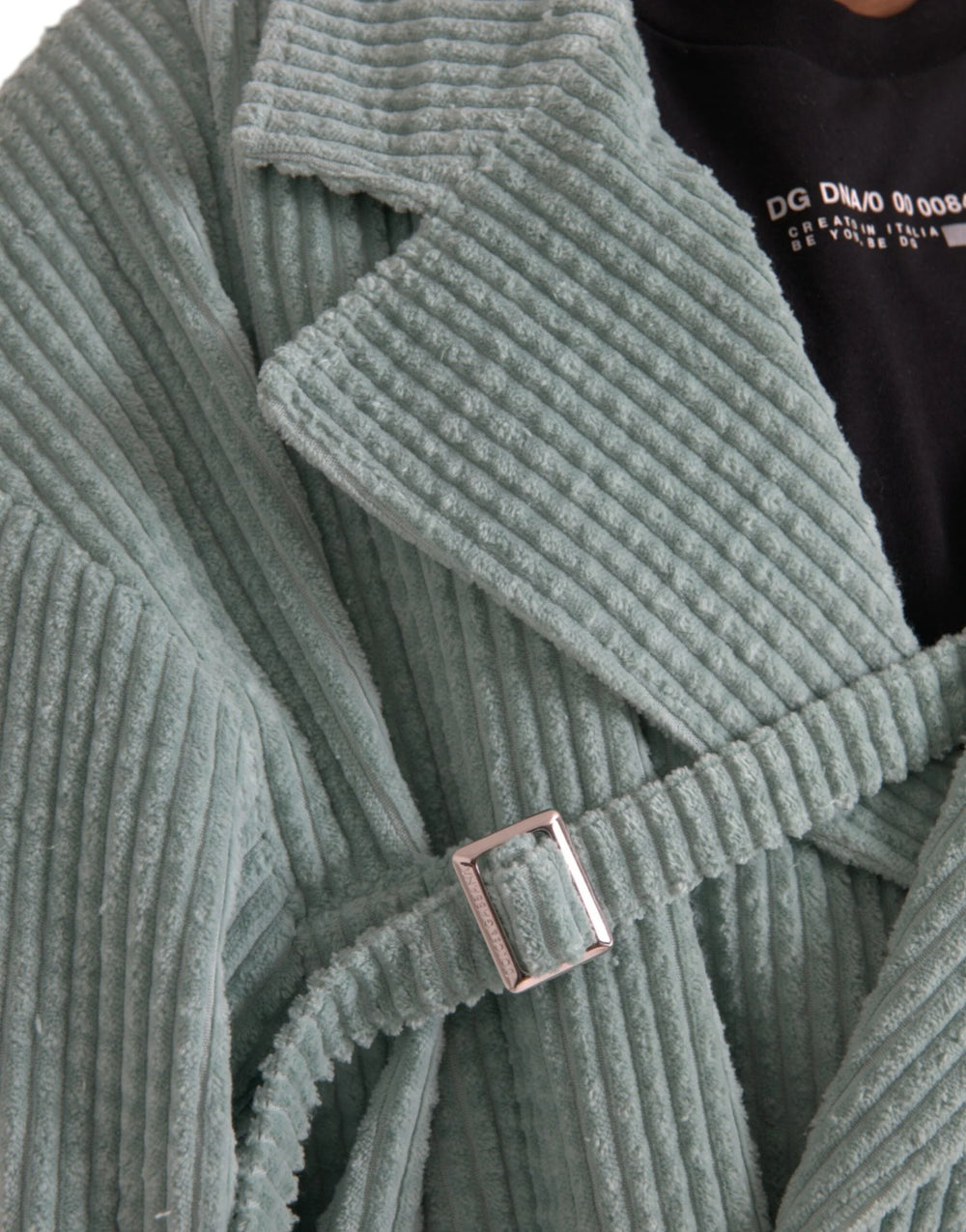 Dolce & Gabbana Blue Double Breasted Corduroy Cotton Jacket - IT52 | XL - Trench Coats