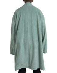 Dolce & Gabbana Blue Double Breasted Corduroy Cotton Jacket - IT52 | XL - Trench Coats