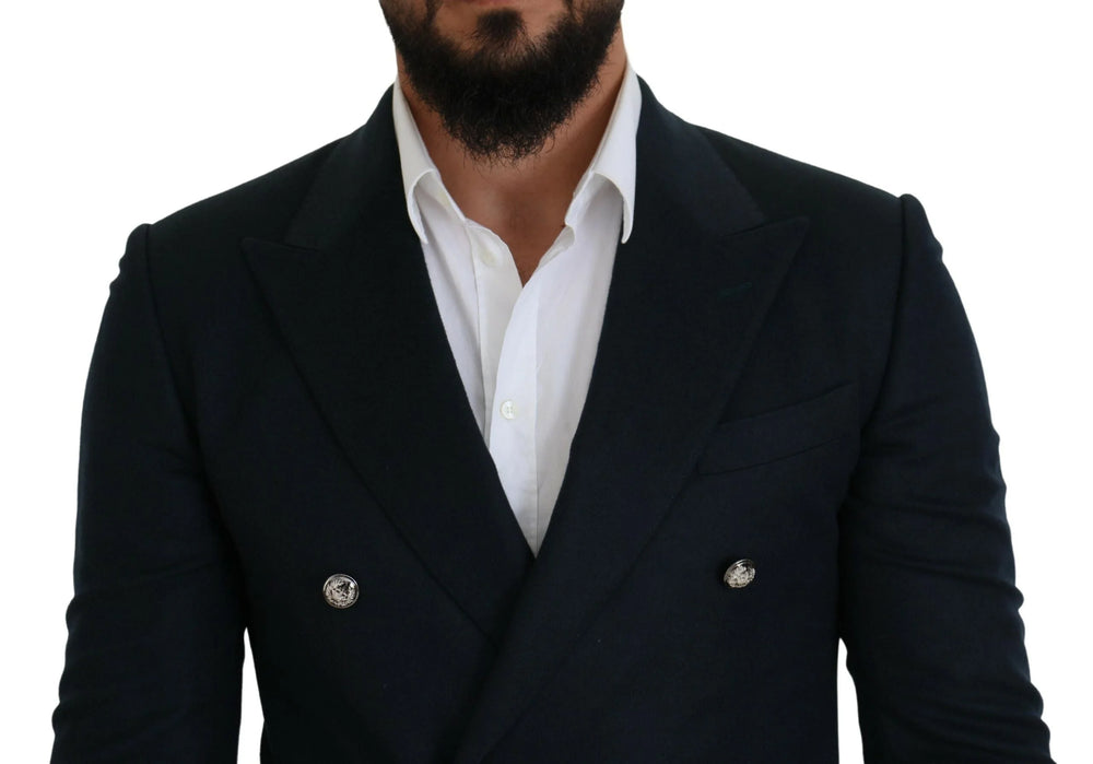 Dolce & Gabbana Blue Double Breasted Formal Coat Blazer - IT48 | M - Sport Jackets