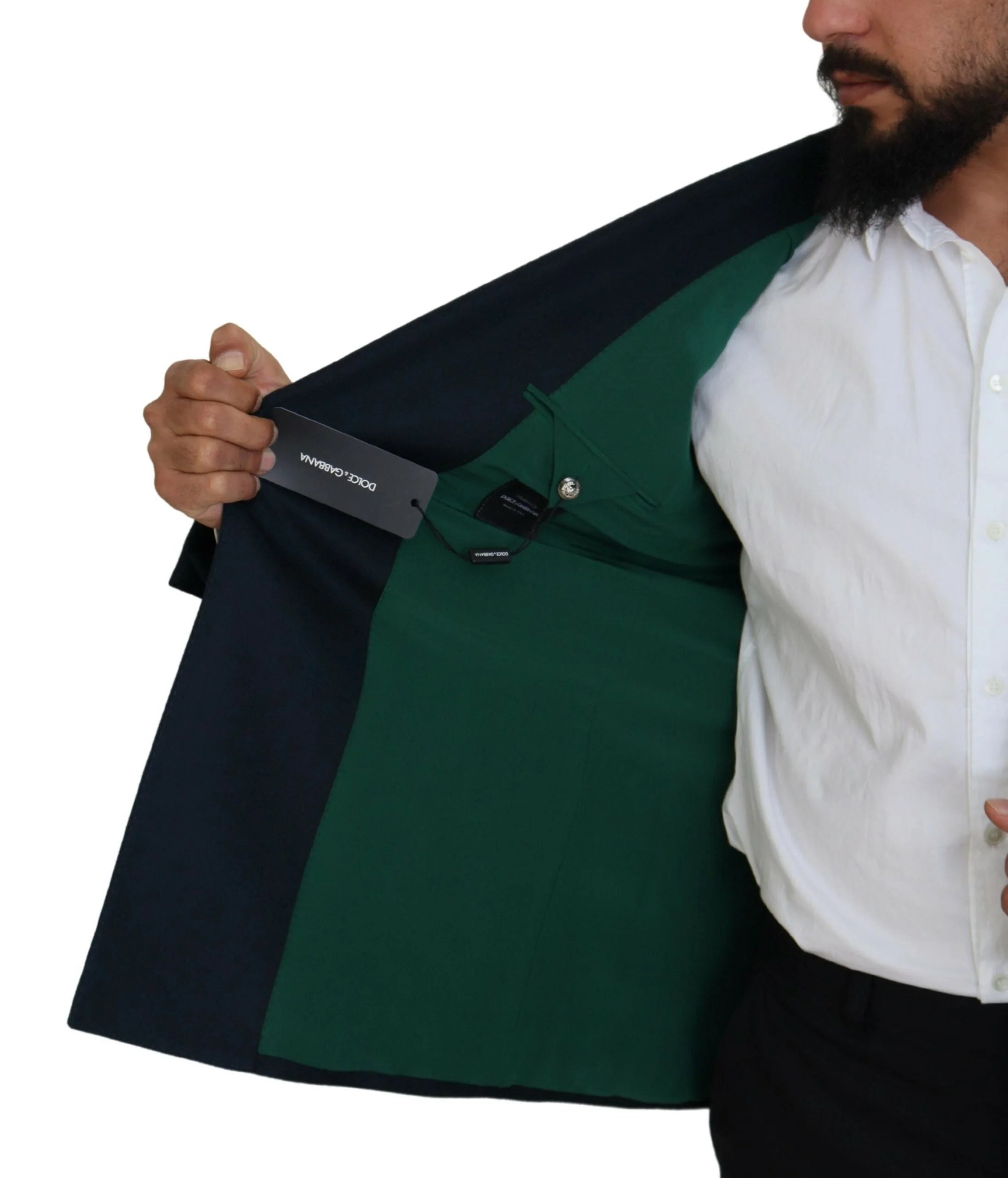 Dolce & Gabbana Blue Double Breasted Formal Coat Blazer - IT48 | M - Sport Jackets