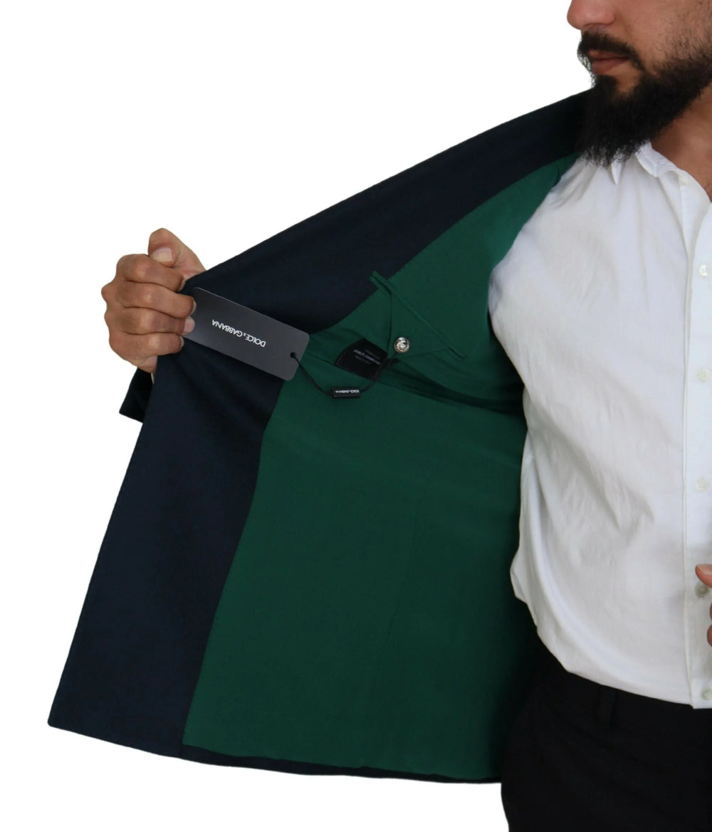 Dolce & Gabbana Blue Double Breasted Formal Coat Blazer - IT48 | M - Sport Jackets