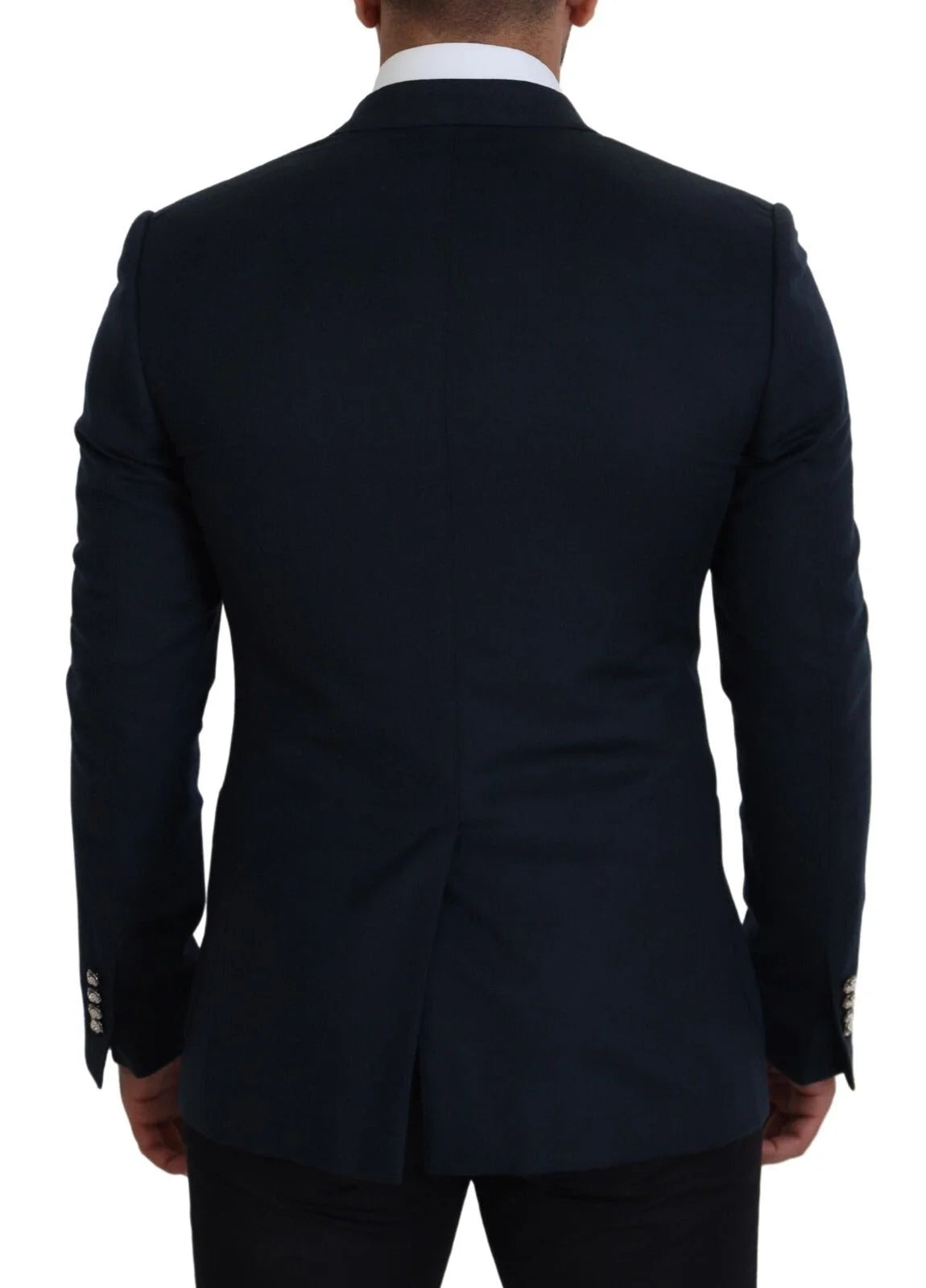 Dolce & Gabbana Blue Double Breasted Formal Coat Blazer - IT48 | M