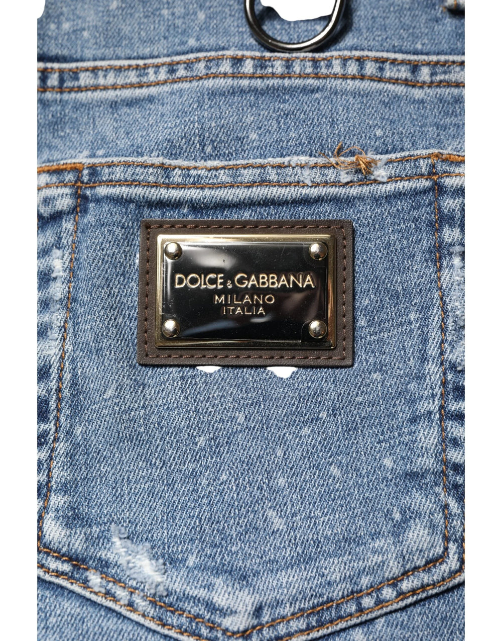 Dolce & Gabbana Blue Embellished Cotton Skinny Denim Jeans - IT46 | S