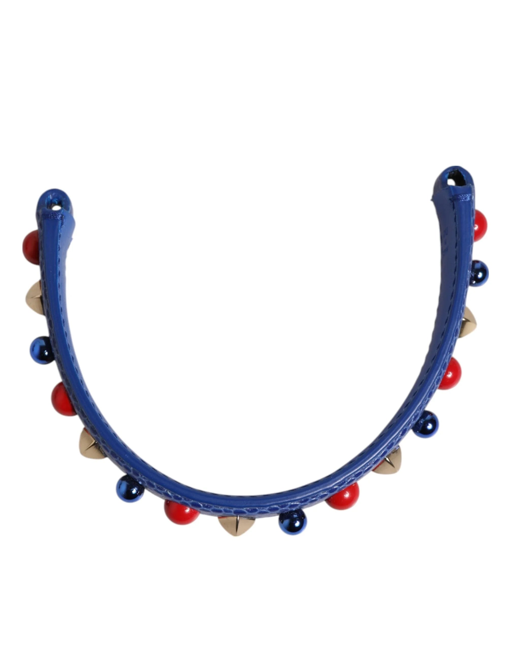 Dolce & Gabbana Blue Embellished Leather Bag Handle Women Shoulder Strap - Handbag & Wallet Accessories