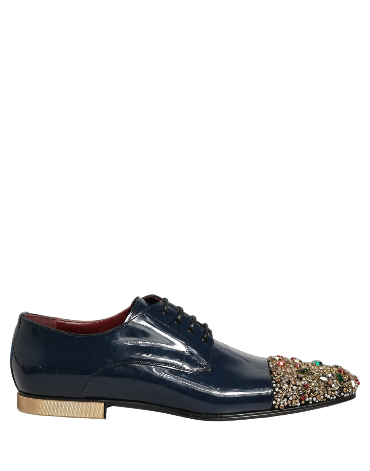 Dolce & Gabbana Blue Embellished Men Derby Dress Formal Shoes - EU43/US10
