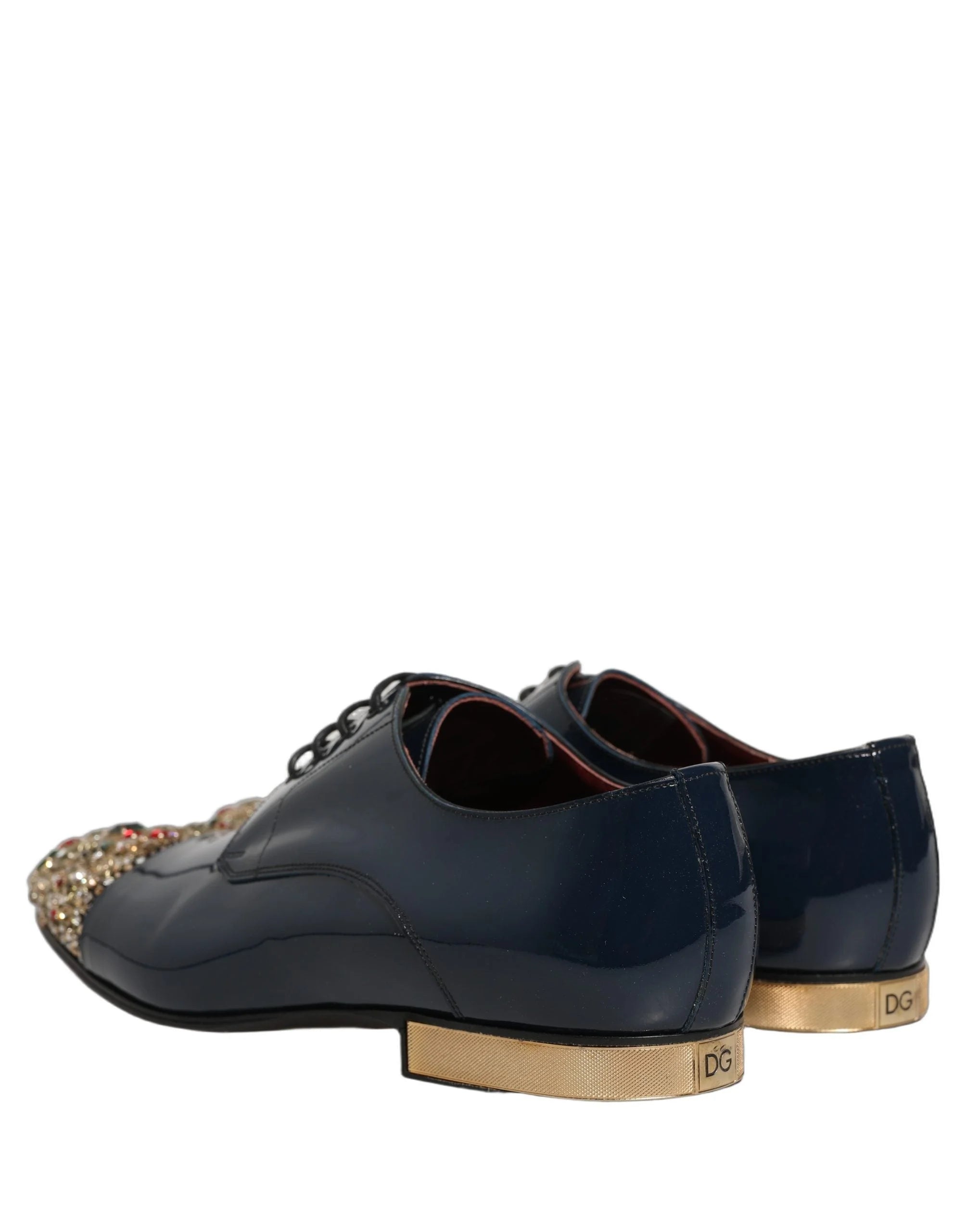 Dolce & Gabbana Blue Embellished Men Derby Dress Formal Shoes - EU43/US10