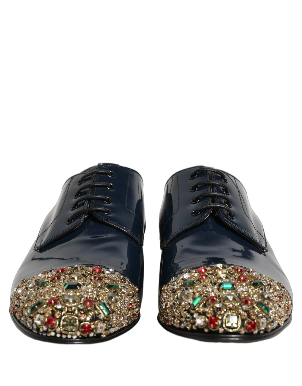 Dolce & Gabbana Blue Embellished Men Derby Dress Formal Shoes - EU43/US10