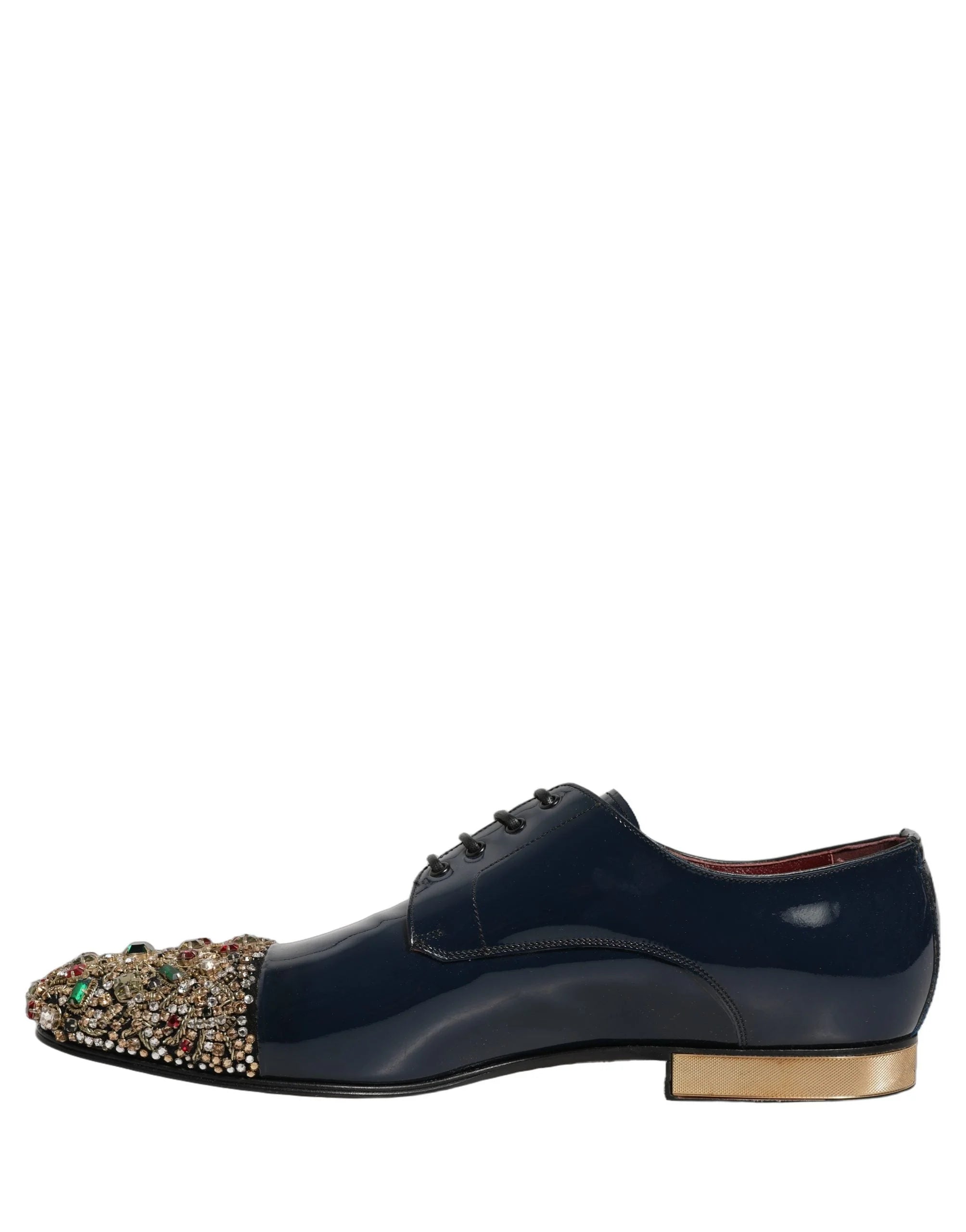 Dolce & Gabbana Blue Embellished Men Derby Dress Formal Shoes - EU43/US10