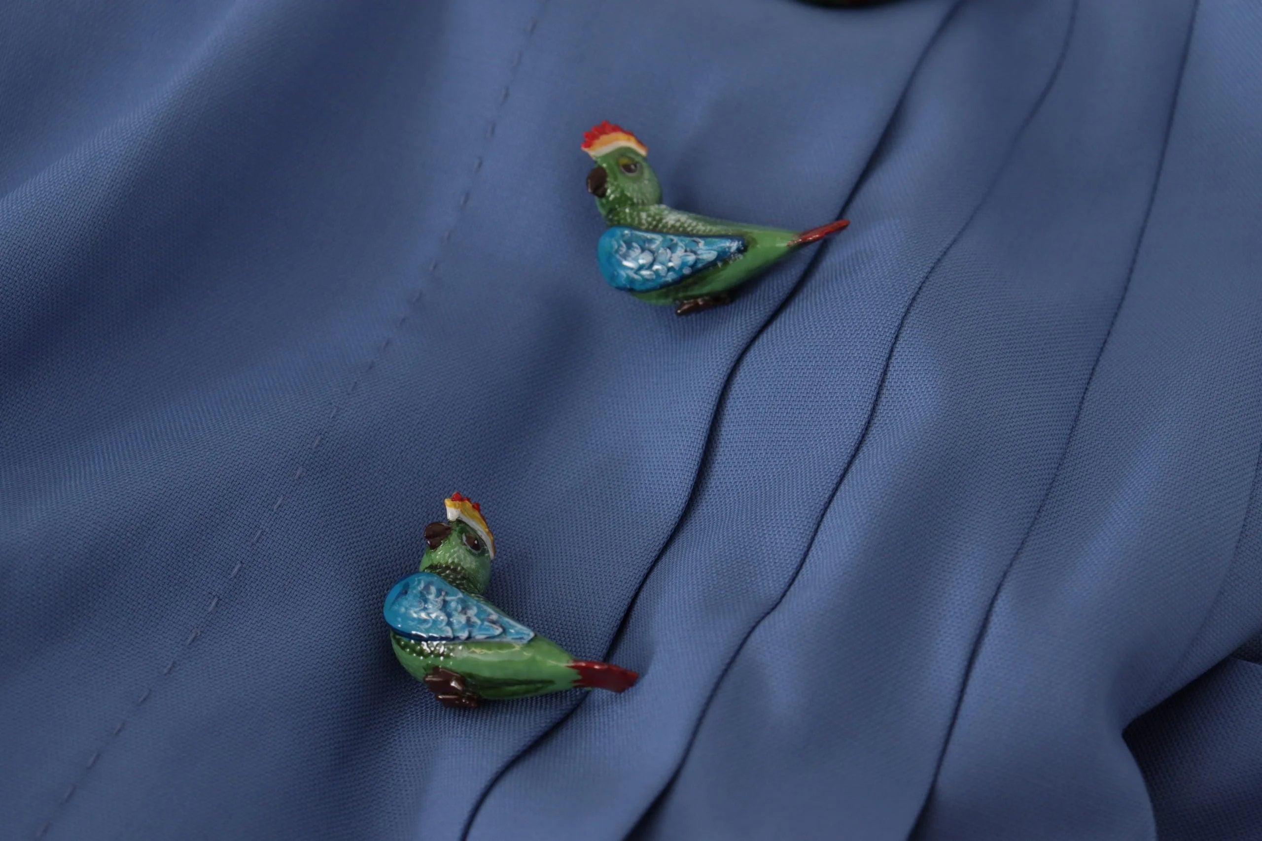 Dolce & Gabbana Blue Embellished Pleated Mini Skirt Wool - IT38|XS - Skirts