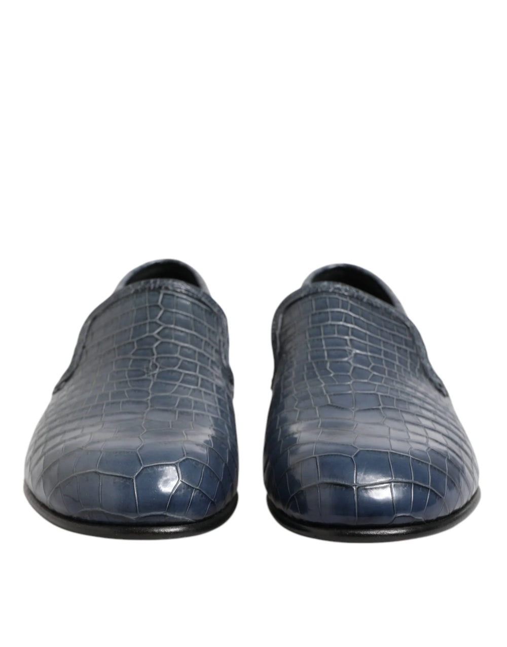 Dolce & Gabbana Blue Exotic Leather Slip On Loafers Men Dress Shoes - EU42/US9