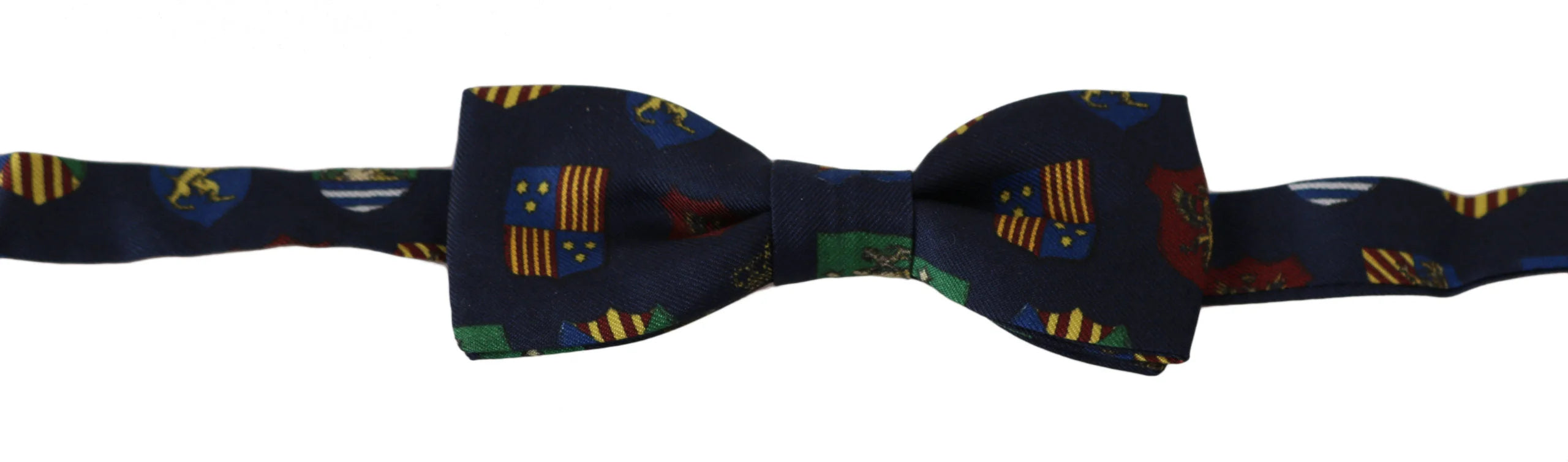 Dolce & Gabbana Blue Flags 100% Silk Adjustable Neck Papillon Men Bow Tie - Neckties