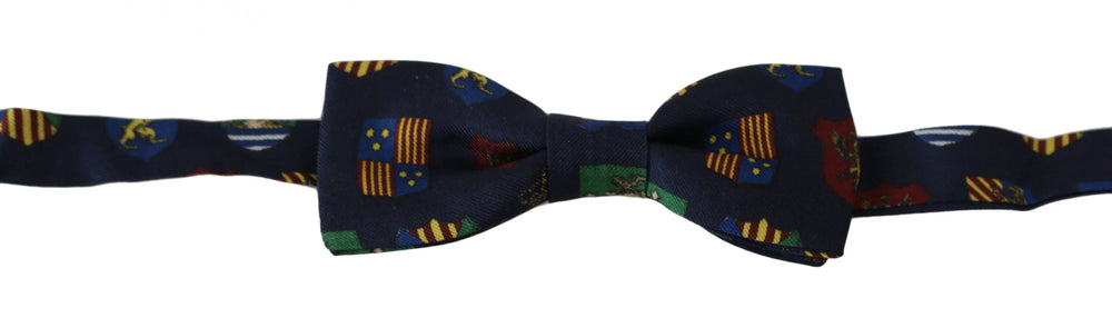 Dolce & Gabbana Blue Flags 100% Silk Adjustable Neck Papillon Men Bow Tie - Neckties