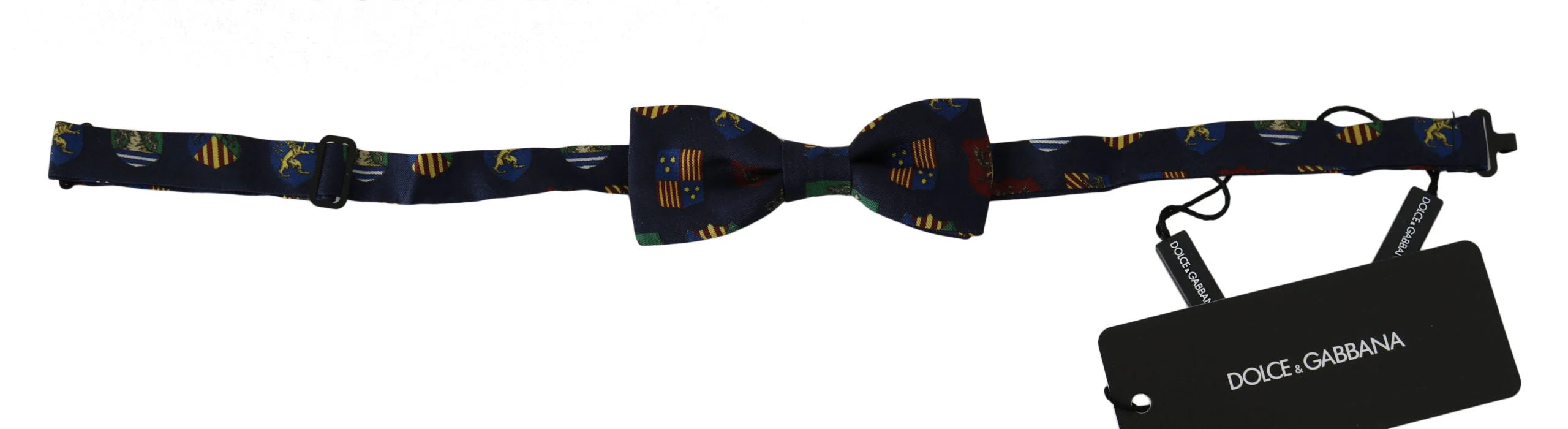 Dolce & Gabbana Blue Flags 100% Silk Adjustable Neck Papillon Men Bow Tie - Neckties