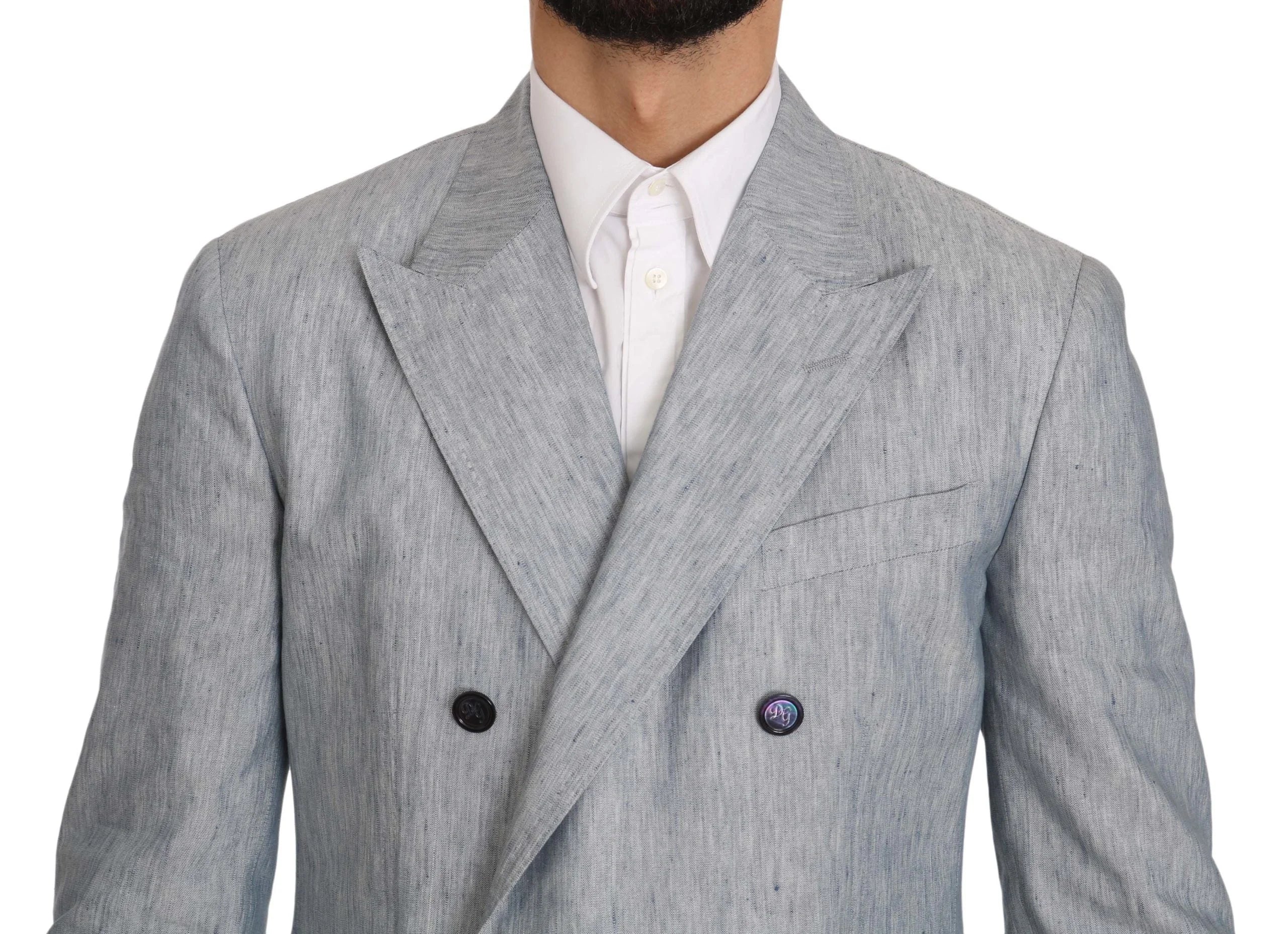 Dolce & Gabbana Blue Flax NAPOLI Jacket Coat Blazer - IT48 | M - Sport Jackets