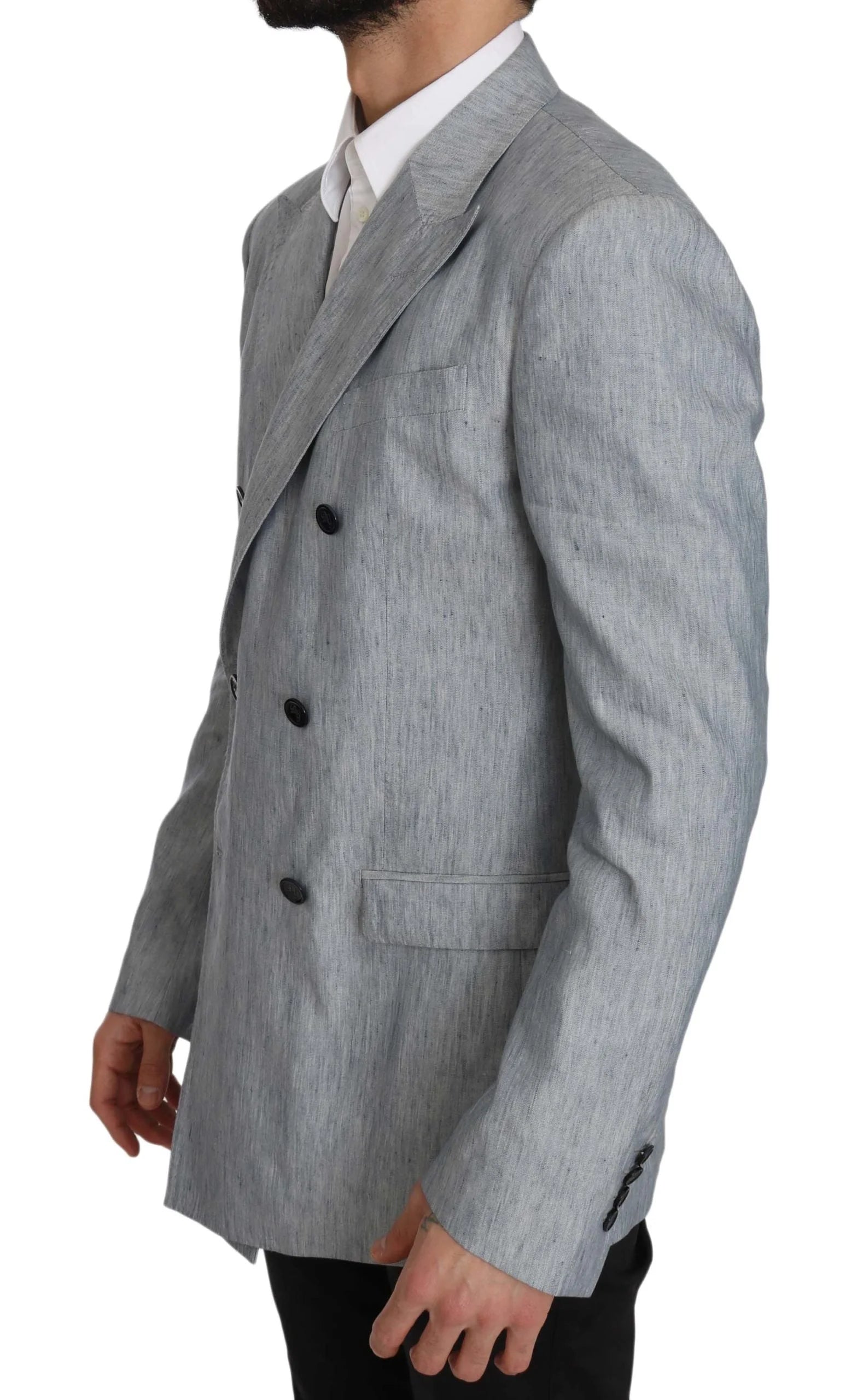 Dolce & Gabbana Blue Flax NAPOLI Jacket Coat Blazer - IT48 | M - Sport Jackets