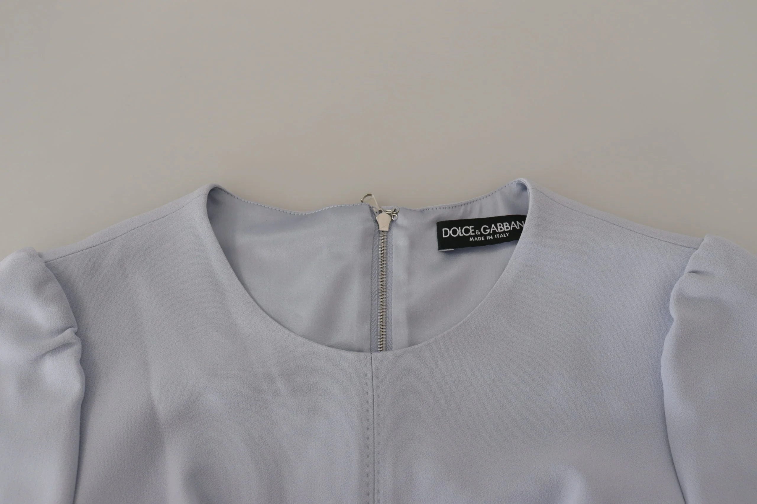 Dolce & Gabbana Blue Floral Applique Midi Viscose Dress - IT38|XS - Dresses