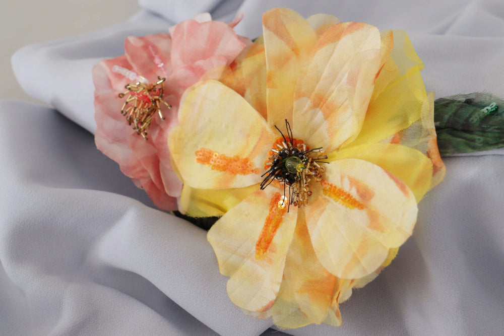 Dolce & Gabbana Blue Floral Applique Midi Viscose Dress - IT38|XS - Dresses