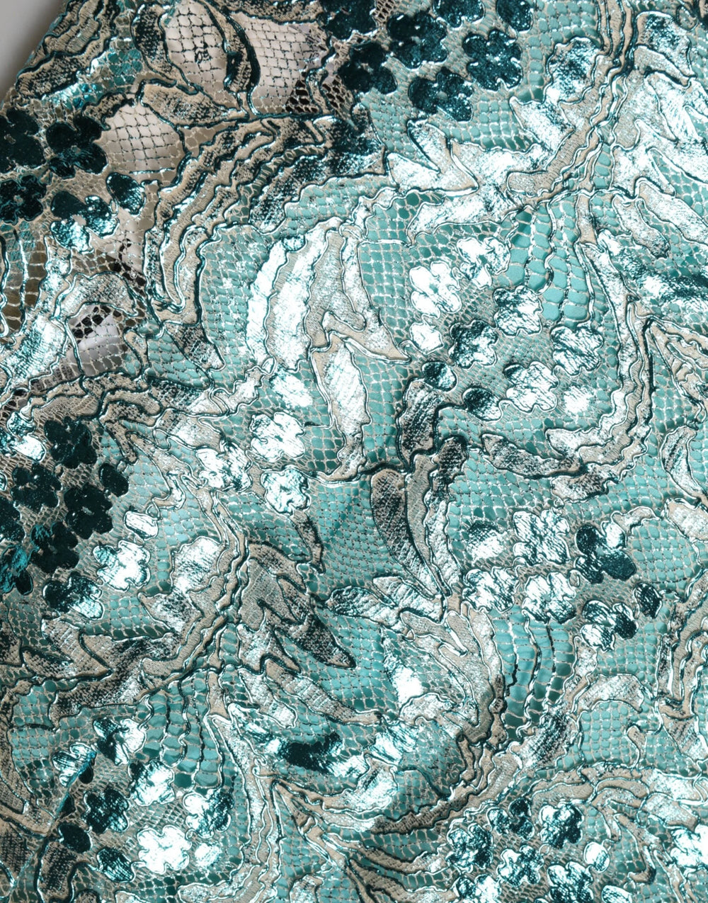 Dolce & Gabbana Blue Floral Brocade High Waist Mini Skirt - IT40|S