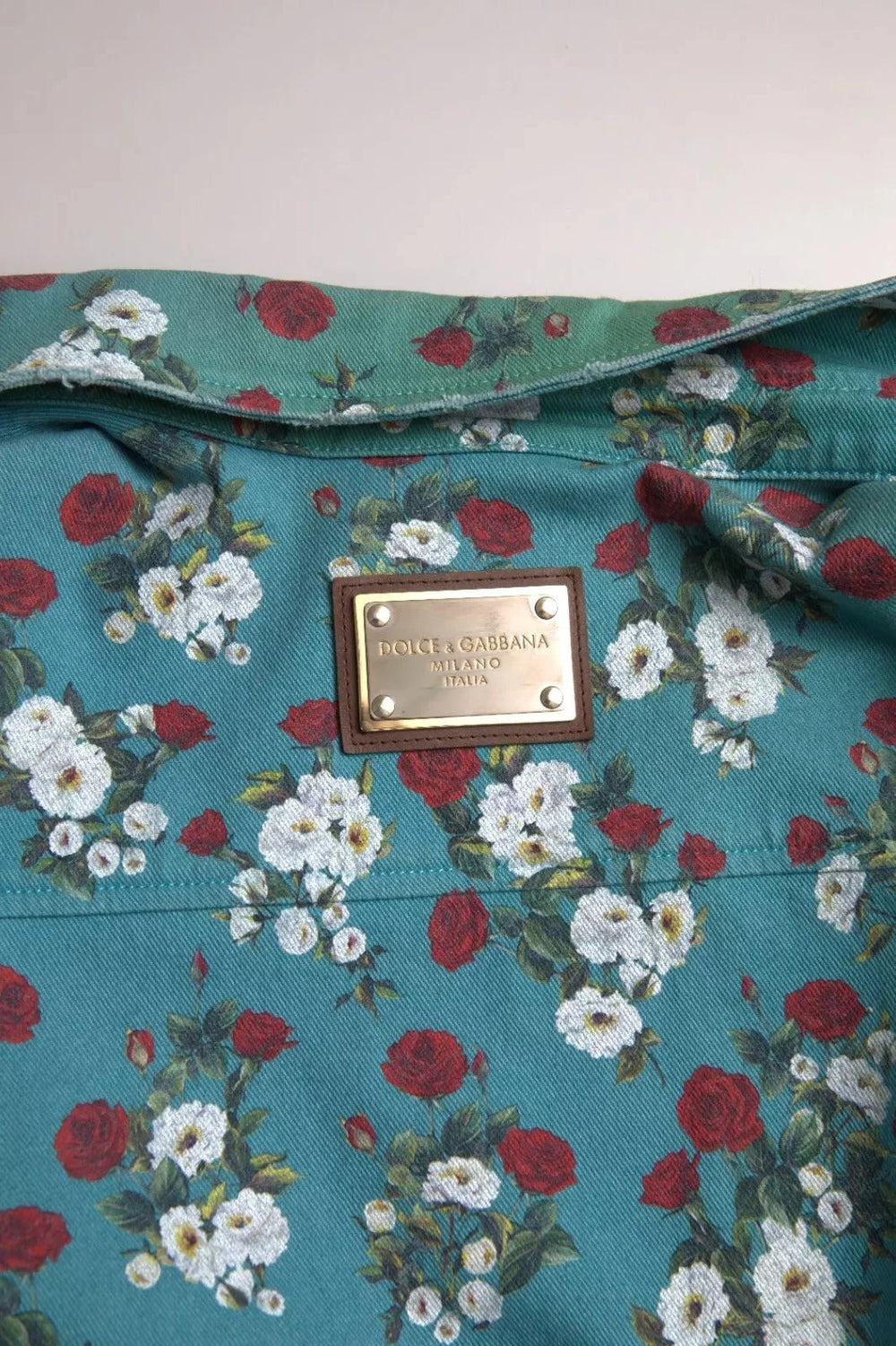 Dolce & Gabbana Blue Floral Cotton Button Down Denim Shirt - IT39 | S - Shirts
