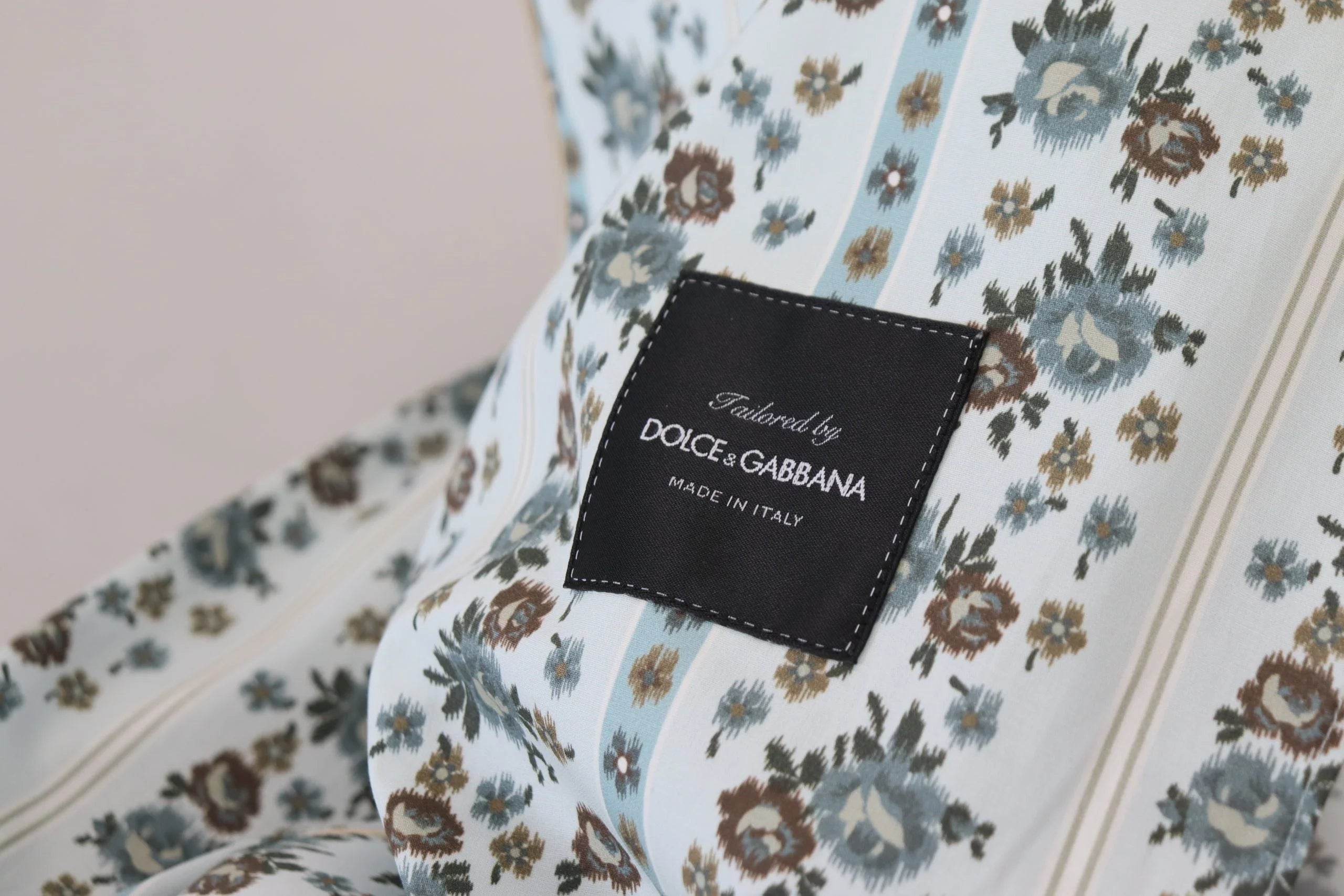 Dolce & Gabbana Blue Floral Cotton Robe Coat Jacket - IT48 | M - Wrap Coats