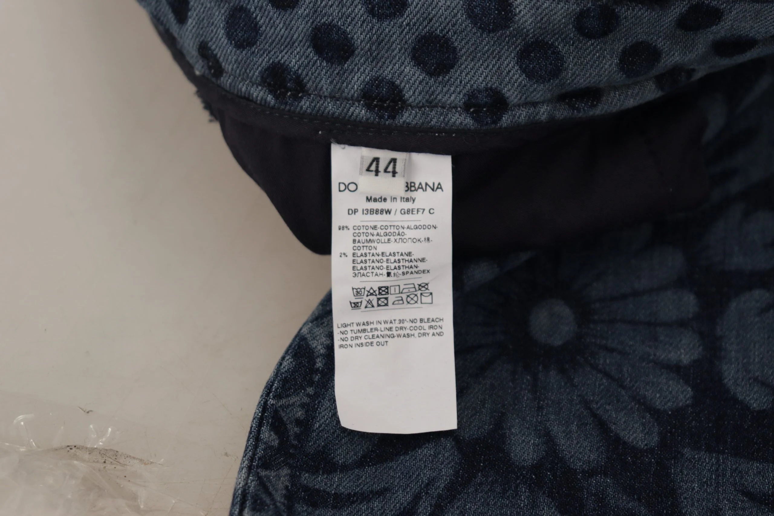 Dolce & Gabbana Blue Floral High Waist Skinny Denim Jeans - Jeans