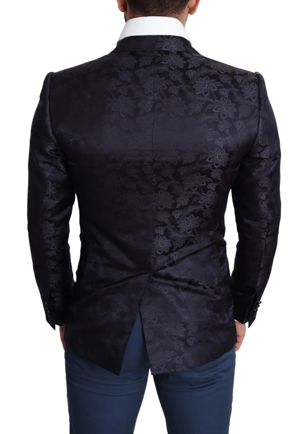 Dolce & Gabbana Blue Floral Jacquard Silk Coat MARTINI Blazer - IT44 | XS - Sport Jackets