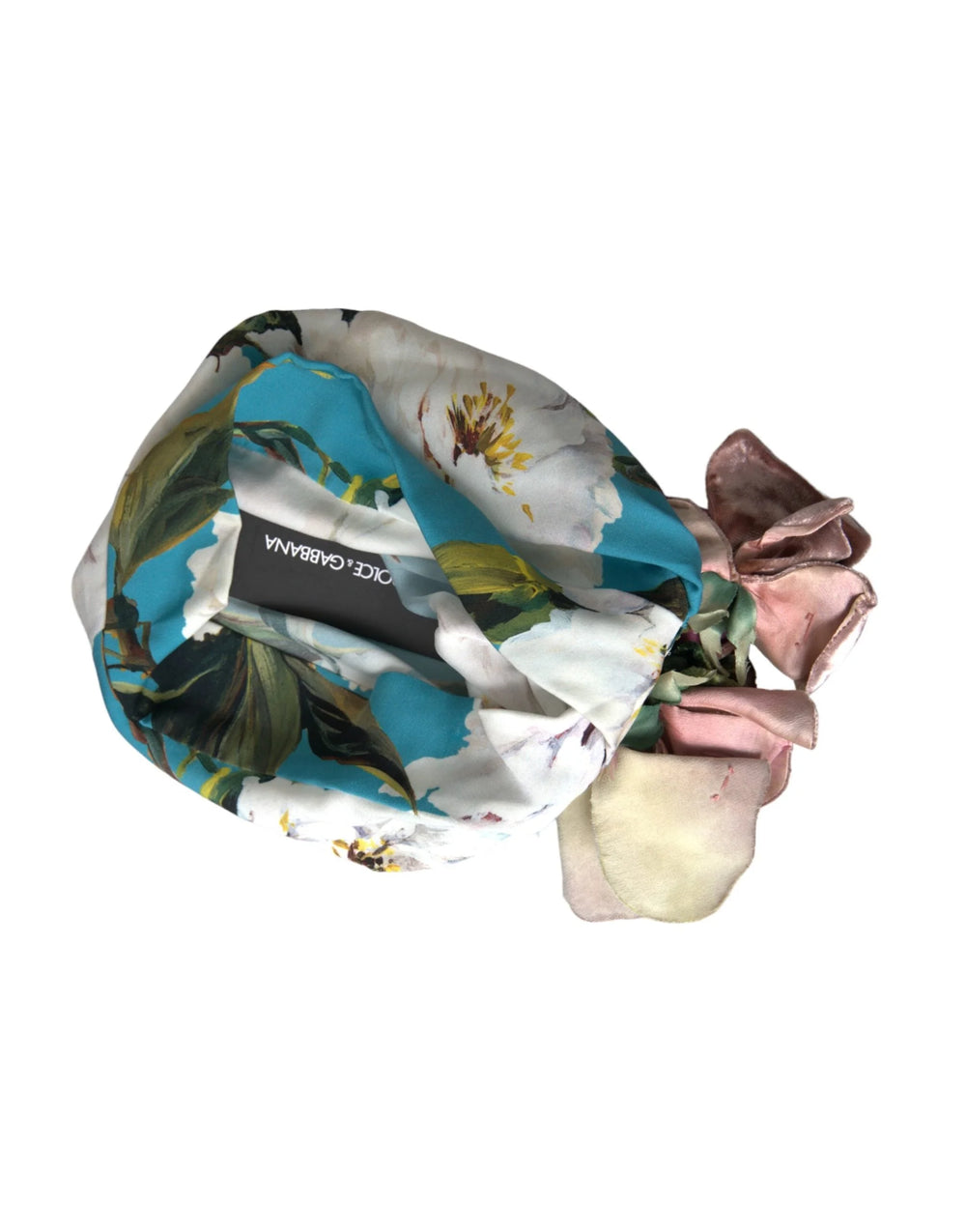 Dolce & Gabbana Blue Floral Motif Turban Head Hat Women - Turbans