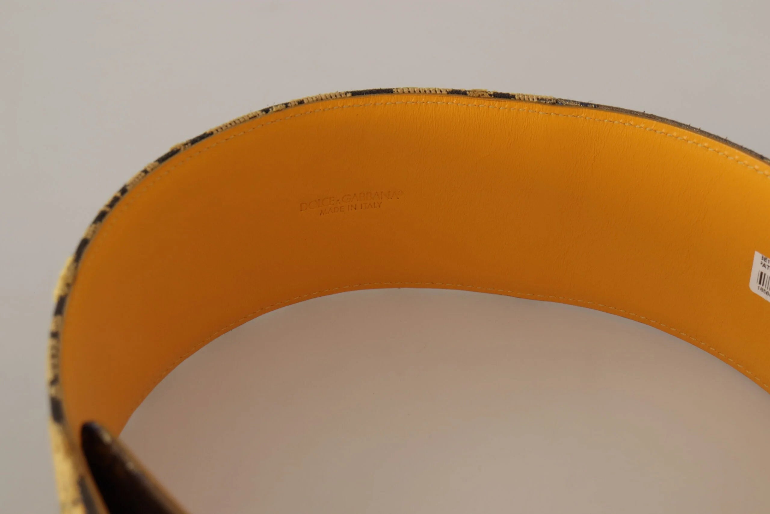 Dolce & Gabbana Blue Floral Patchwork Leather Wide Waist Buckle Belt - 70 cm / 28 Inches - Belts