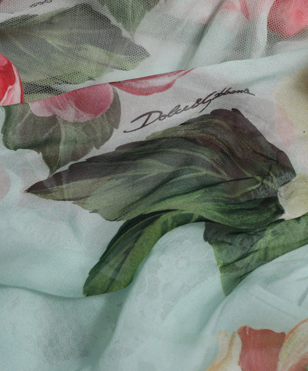 Dolce & Gabbana Blue Floral Print Tiered Long Maxi Dress - IT36|XXS - Dresses