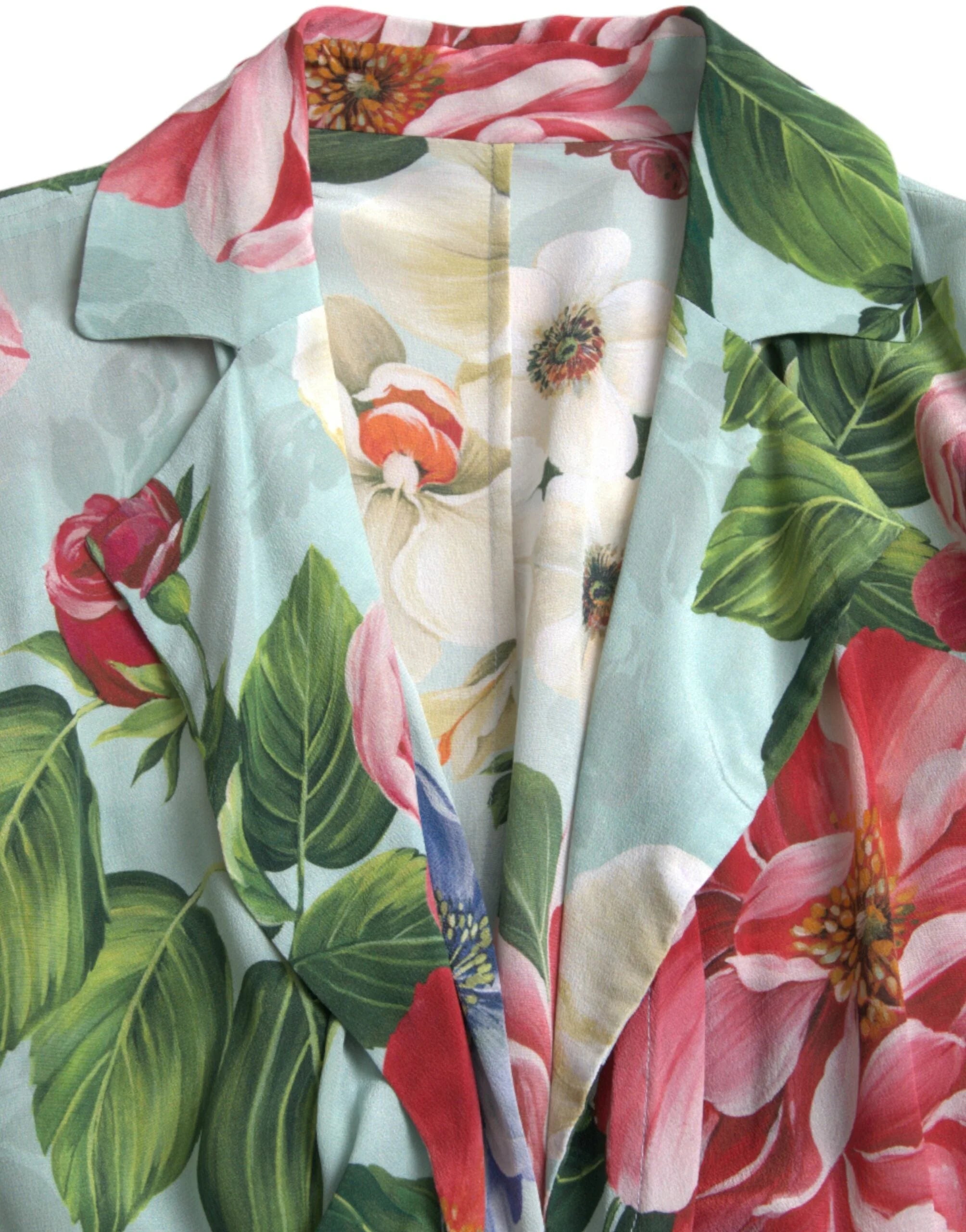 Dolce & Gabbana Blue Floral Wide Leg Wrap Jumpsuit Dress - IT36|XXS - One-Pieces