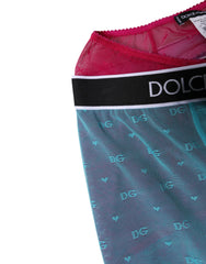 Dolce & Gabbana Blue Fuchsia Logo Lingerie Cropped Underwear - IT2 | S