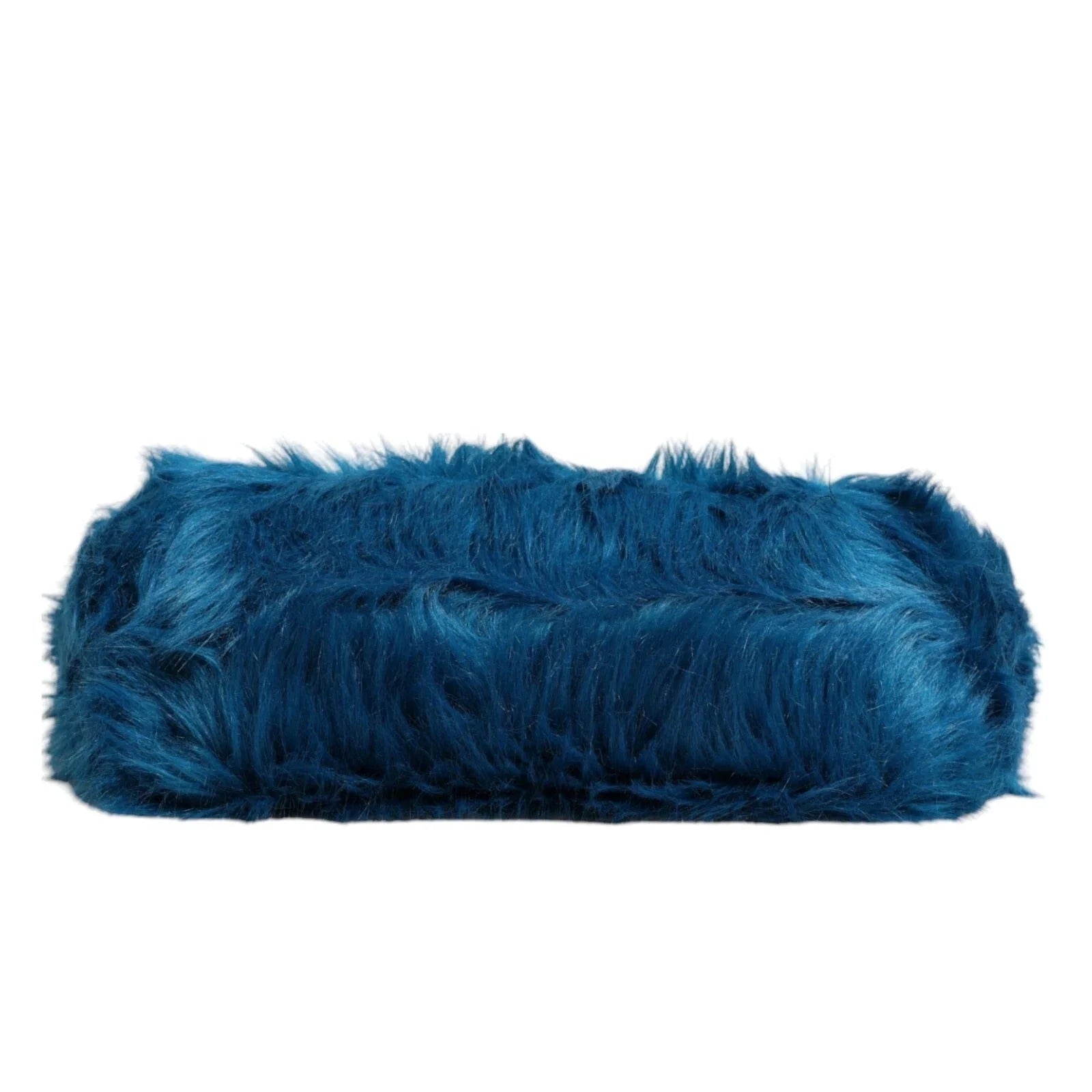 Dolce & Gabbana Blue Fur Logo Plaque Double Handle Shoulder Bag - Shoulder Bags