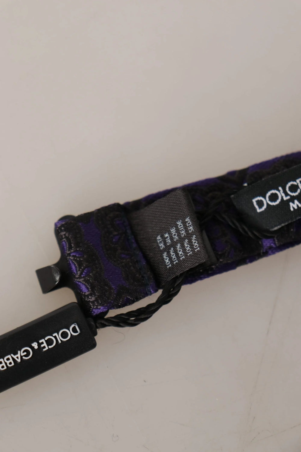 Dolce & Gabbana Blue Geometric Silk Adjustable Neck Papillon Tie - Neckties