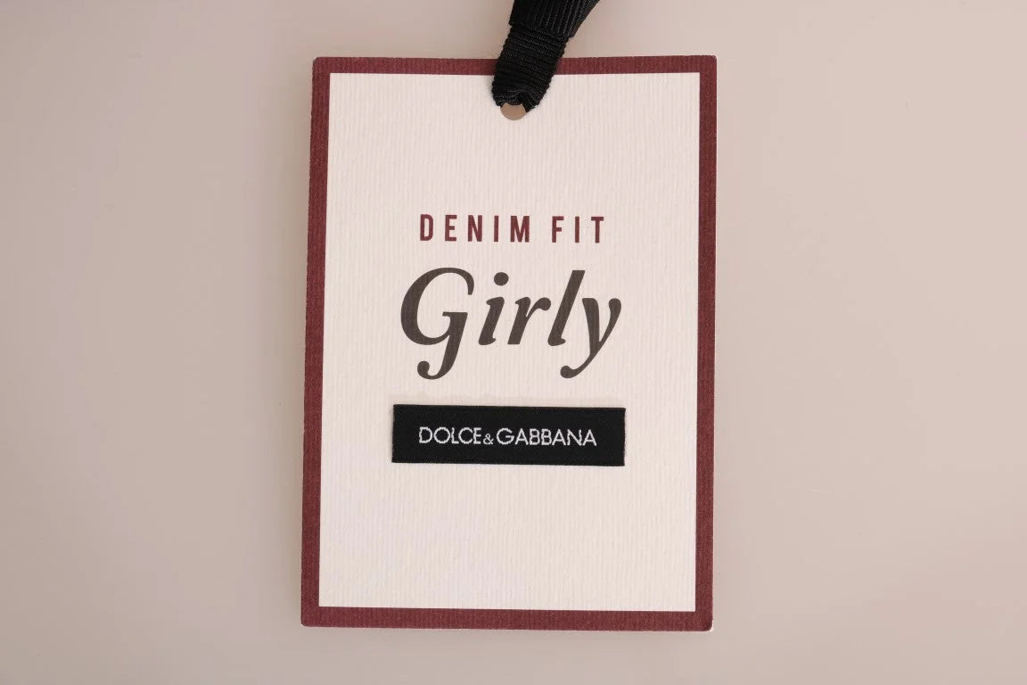 Dolce & Gabbana Blue GIRLY Striped Cotton Jeans - Jeans