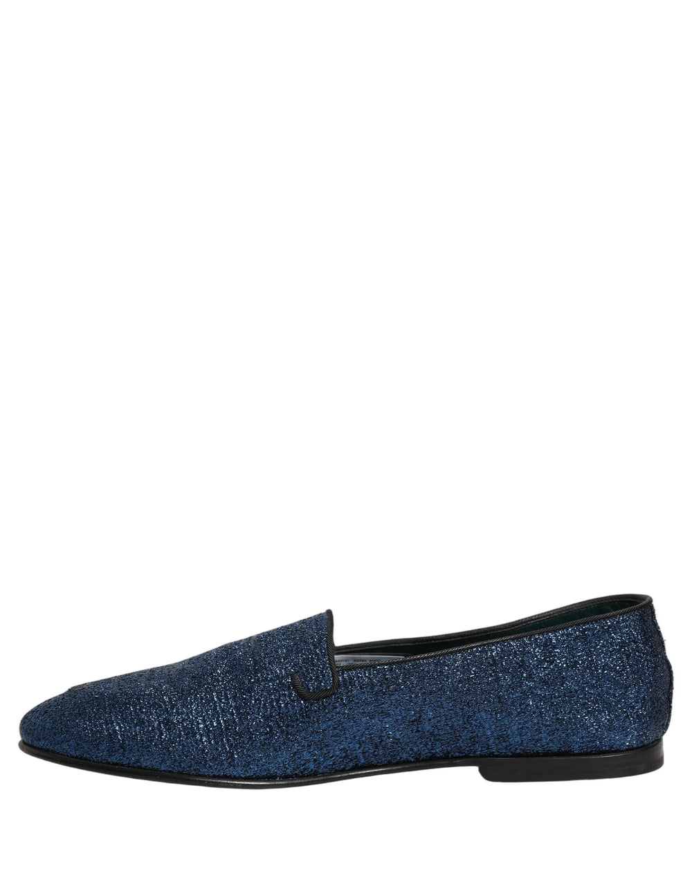 Dolce & Gabbana Blue Glitter Lurex DG Logo Dress Loafers Shoes - EU44/US11