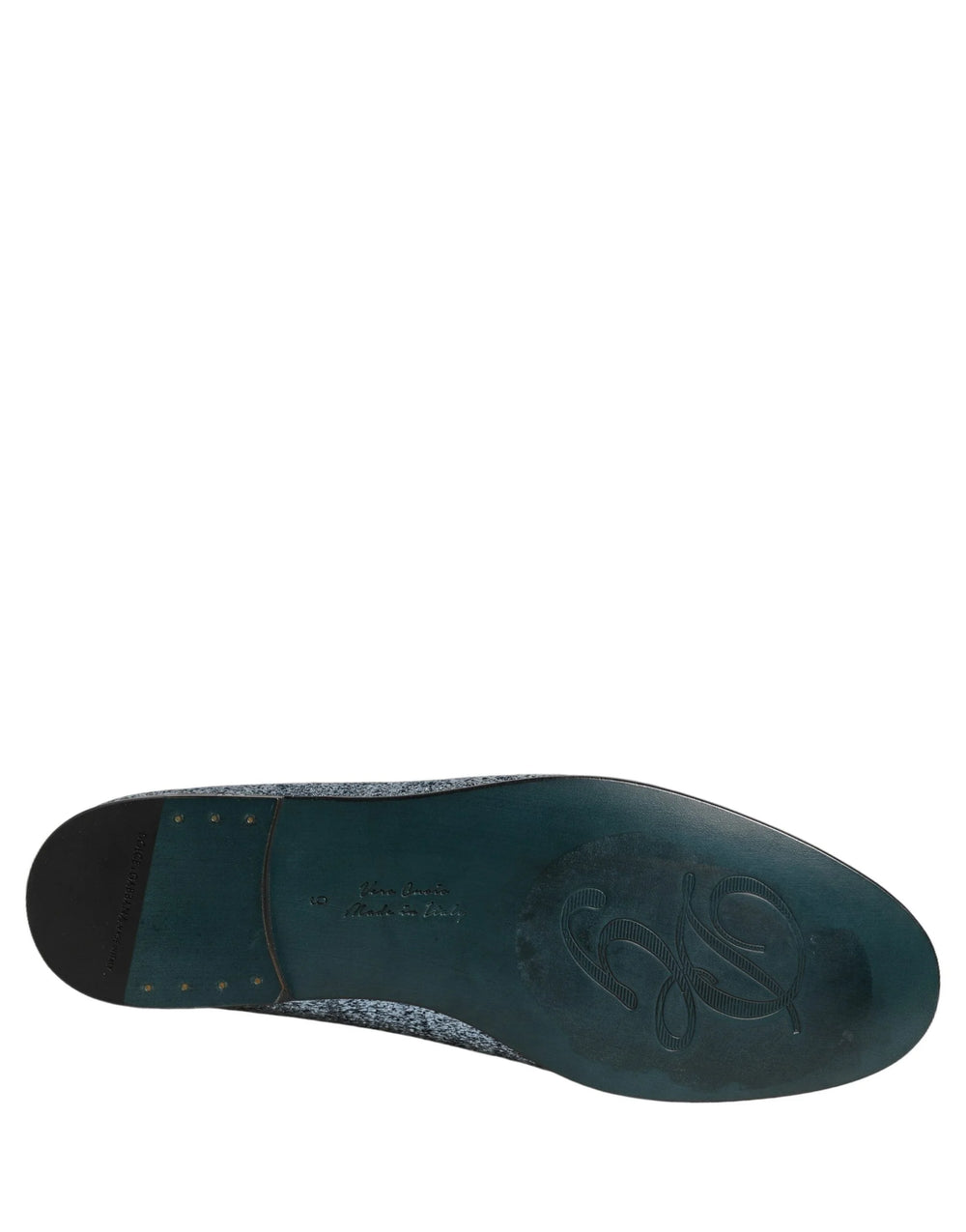 Dolce & Gabbana Blue Glitter Lurex DG Logo Dress Loafers Shoes - EU43/US10