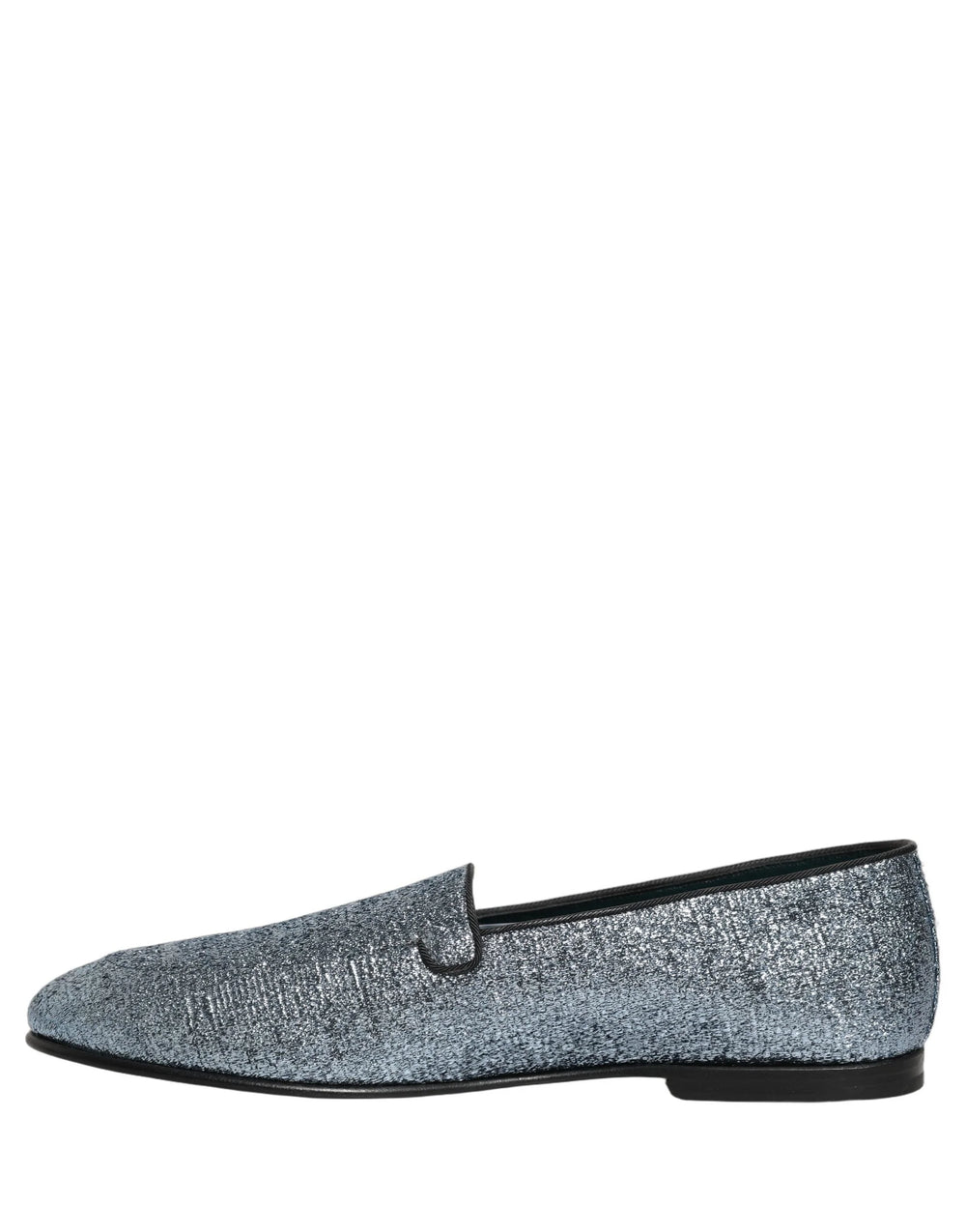 Dolce & Gabbana Blue Glitter Lurex DG Logo Dress Loafers Shoes - EU43/US10