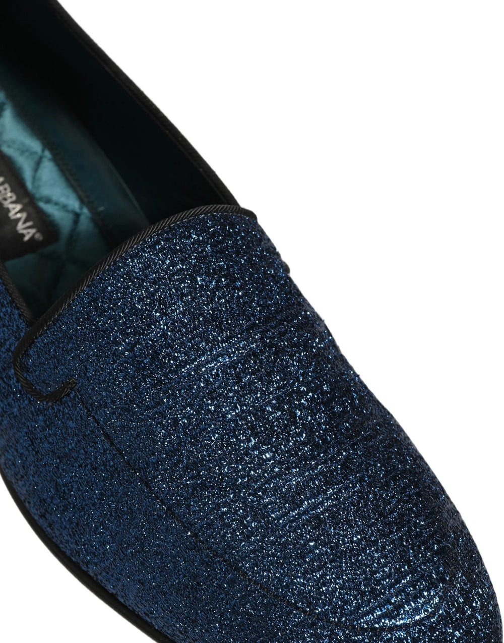 Dolce & Gabbana Blue Glitter Lurex DG Logo Dress Loafers Shoes - EU44/US11