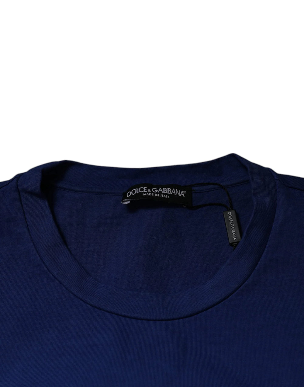 Dolce & Gabbana Blue Graphic Print Cotton Crew Neck T-shirt - T-Shirts