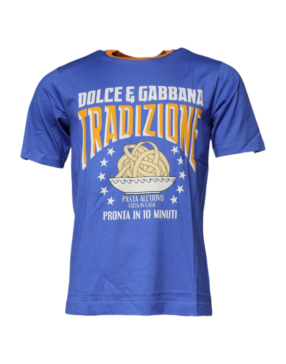 Dolce & Gabbana Blue Graphic Print Cotton Crew Neck T-shirt - T-Shirts