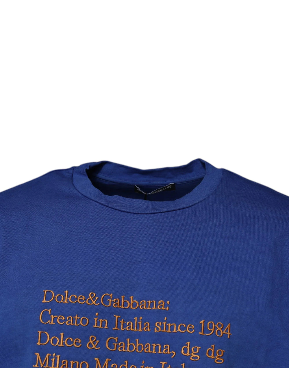 Dolce & Gabbana Blue Graphic Print Cotton Crew Neck T-shirt - T-Shirts