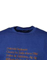 Dolce & Gabbana Blue Graphic Print Cotton Crew Neck T-shirt - T-Shirts