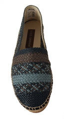Dolce & Gabbana Blue Gray Slip On Buffalo Espadrille Shoes - EU40/US7 - Flats