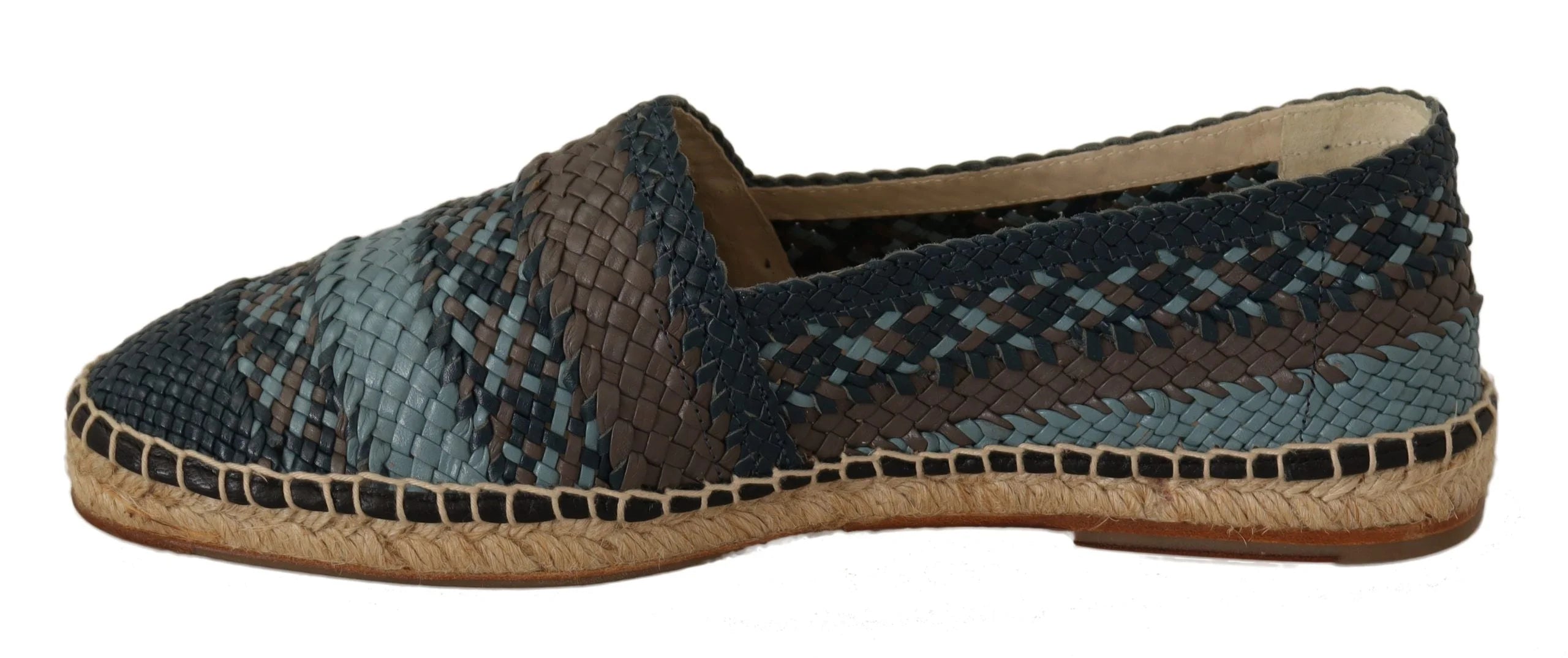 Dolce & Gabbana Blue Gray Slip On Buffalo Espadrille Shoes - EU40/US7 - Flats