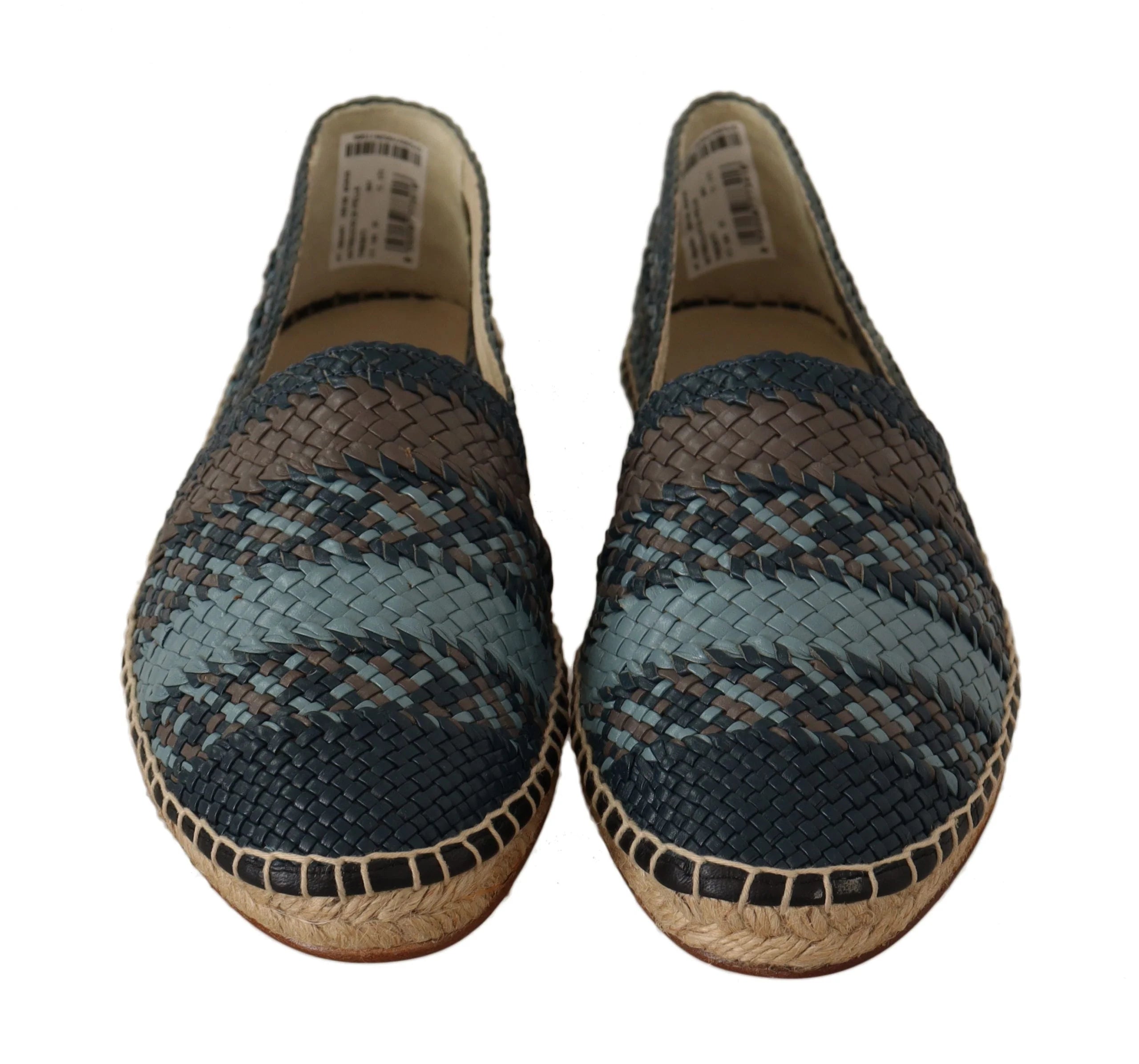 Dolce & Gabbana Blue Gray Slip On Buffalo Espadrille Shoes - EU40/US7 - Flats