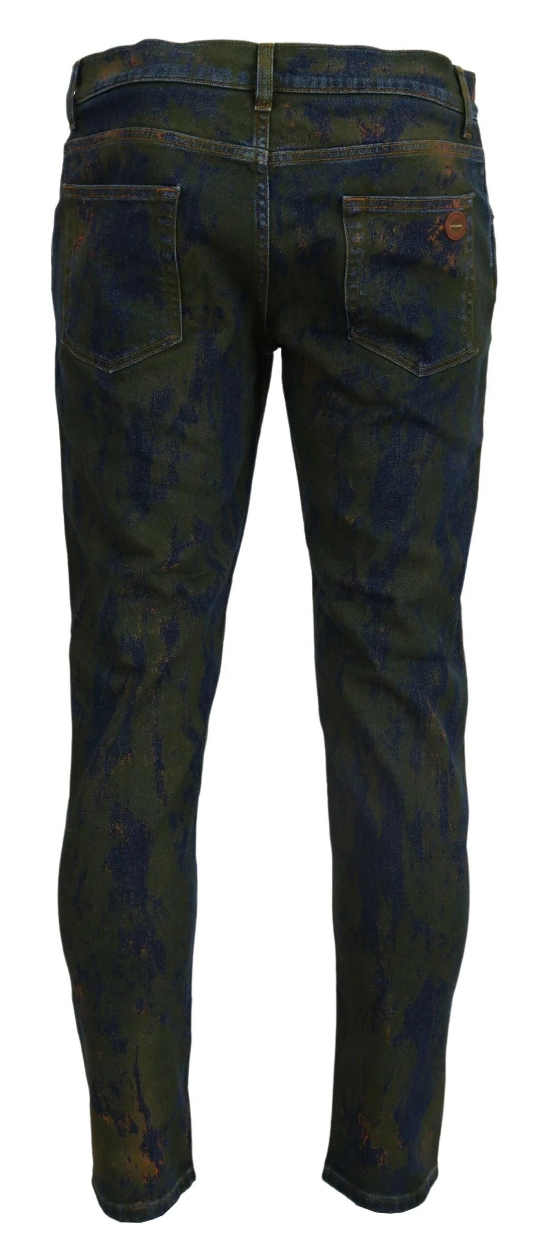 Dolce & Gabbana Blue Green Skinny Cotton Denim Jeans - Jeans