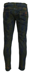 Dolce & Gabbana Blue Green Skinny Cotton Denim Jeans - Jeans