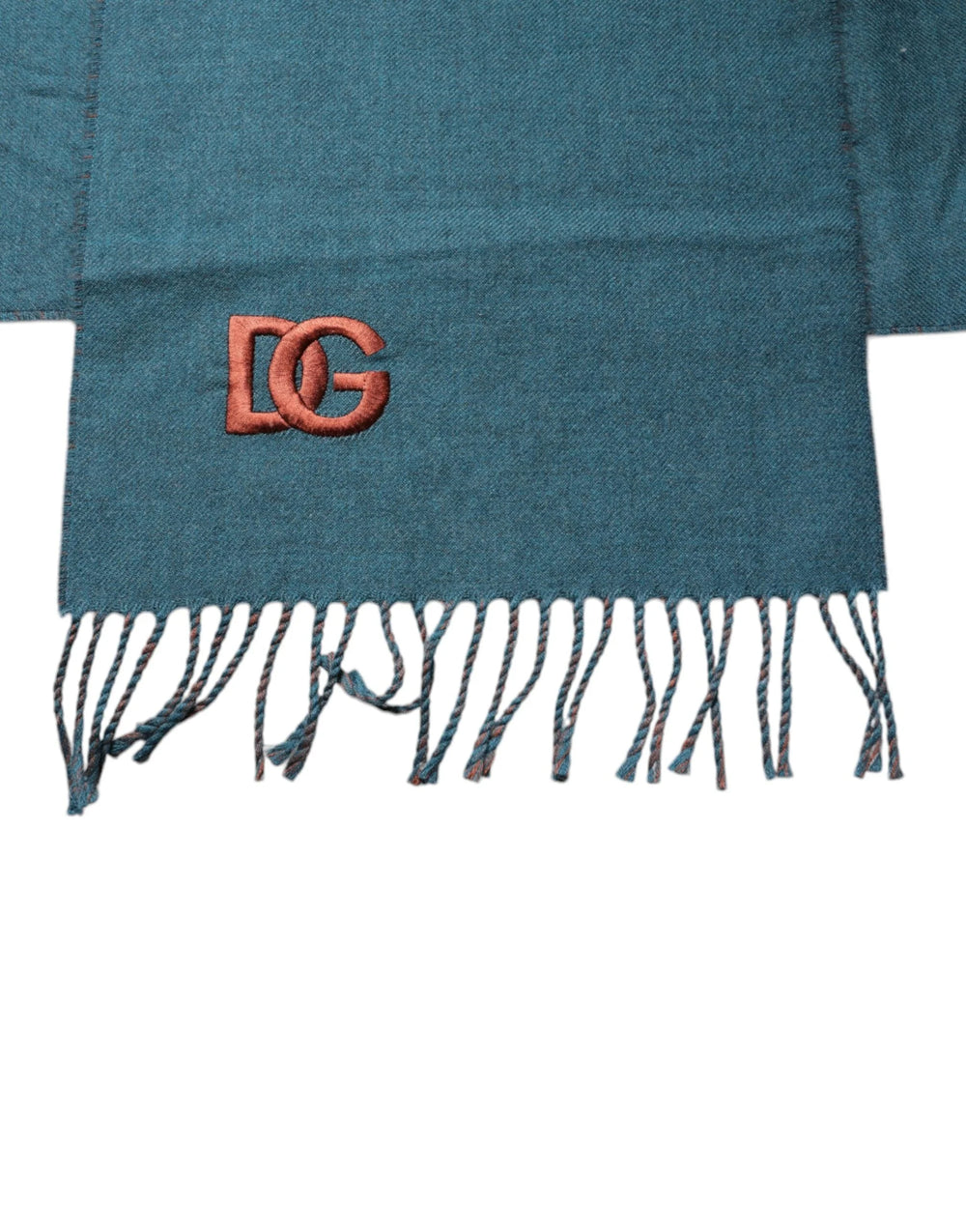 Dolce & Gabbana Blue Green Wool Fringes Wrap Shawl Scarf - Scarves & Shawls