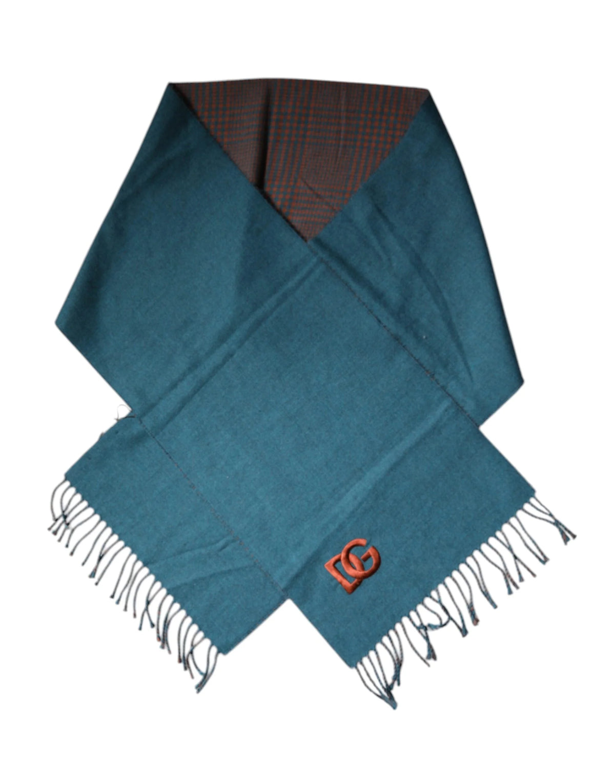 Dolce & Gabbana Blue Green Wool Fringes Wrap Shawl Scarf - Scarves & Shawls